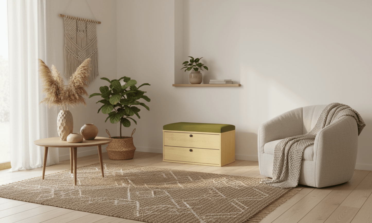 Minderli Çift Çekmeceli Bank - Rafmod Modüler Raflar ile Değişen İhtiyaçlara Uygun Çözümlerraf