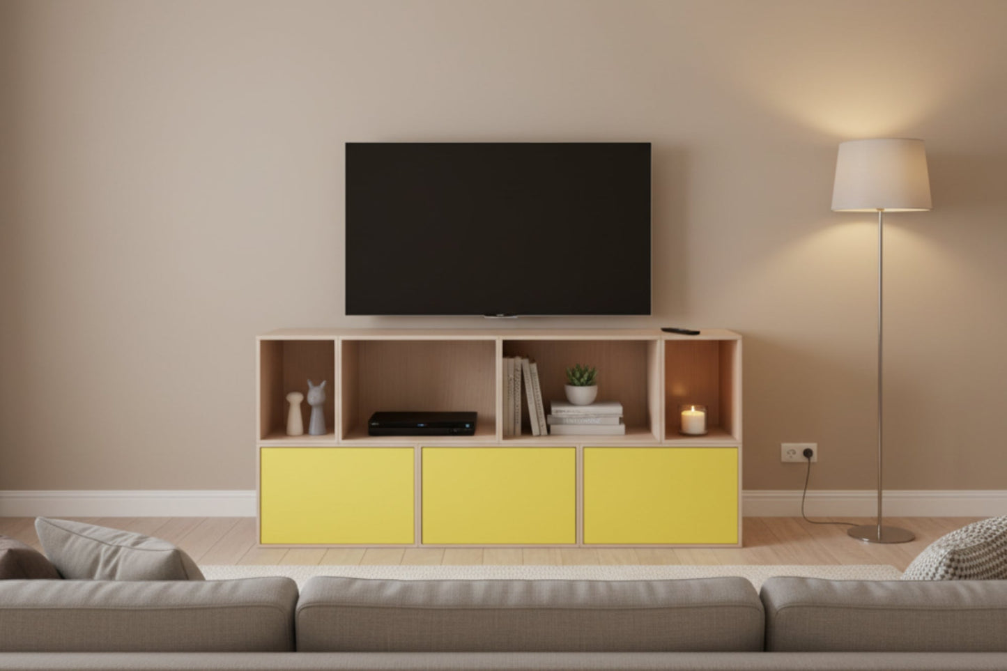 TV Ünitesi 2.2 (27x108x72cm) - Rafmod Modüler Raflar ile Değişen İhtiyaçlara Uygun Çözümlerraf